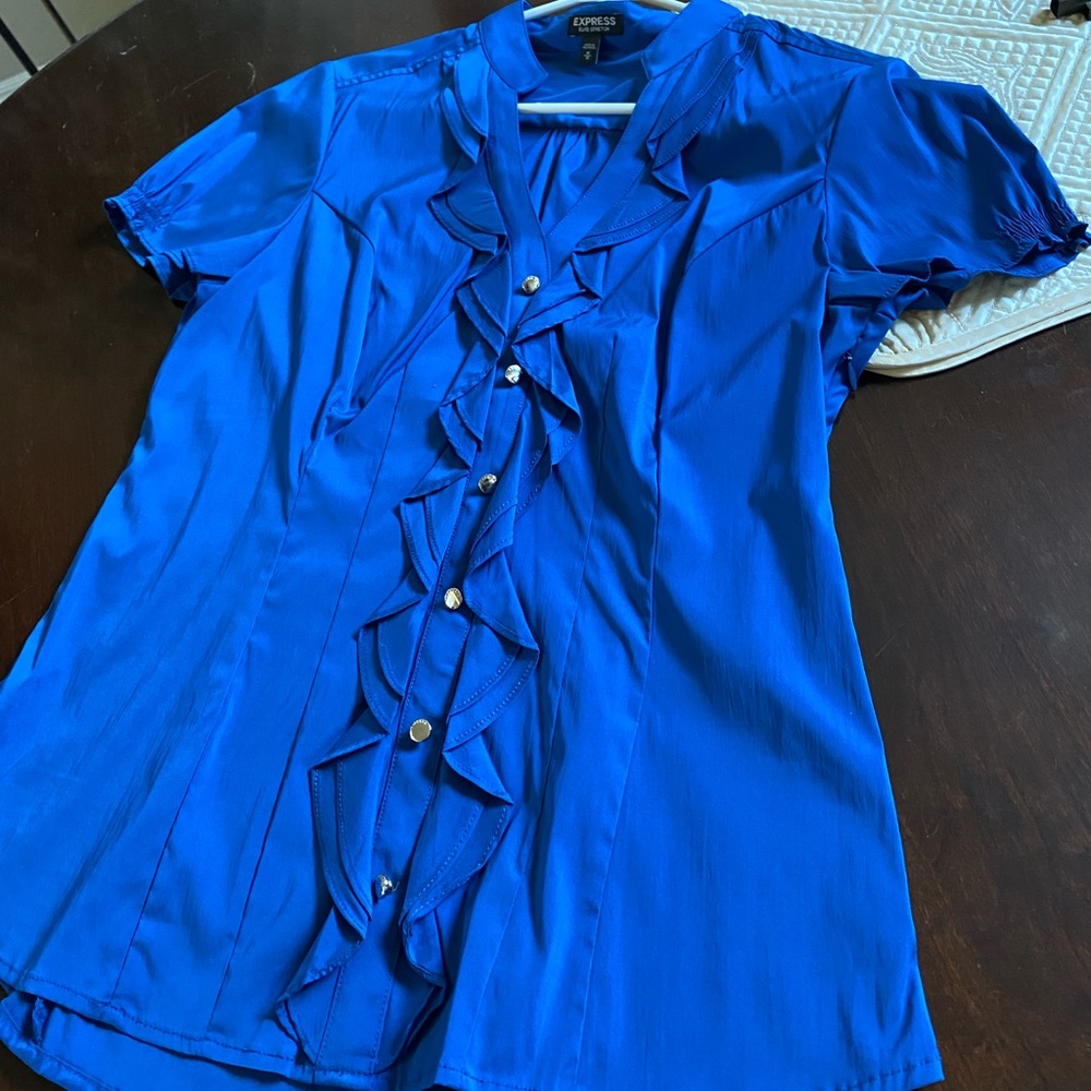 Express blue stretch blouse M